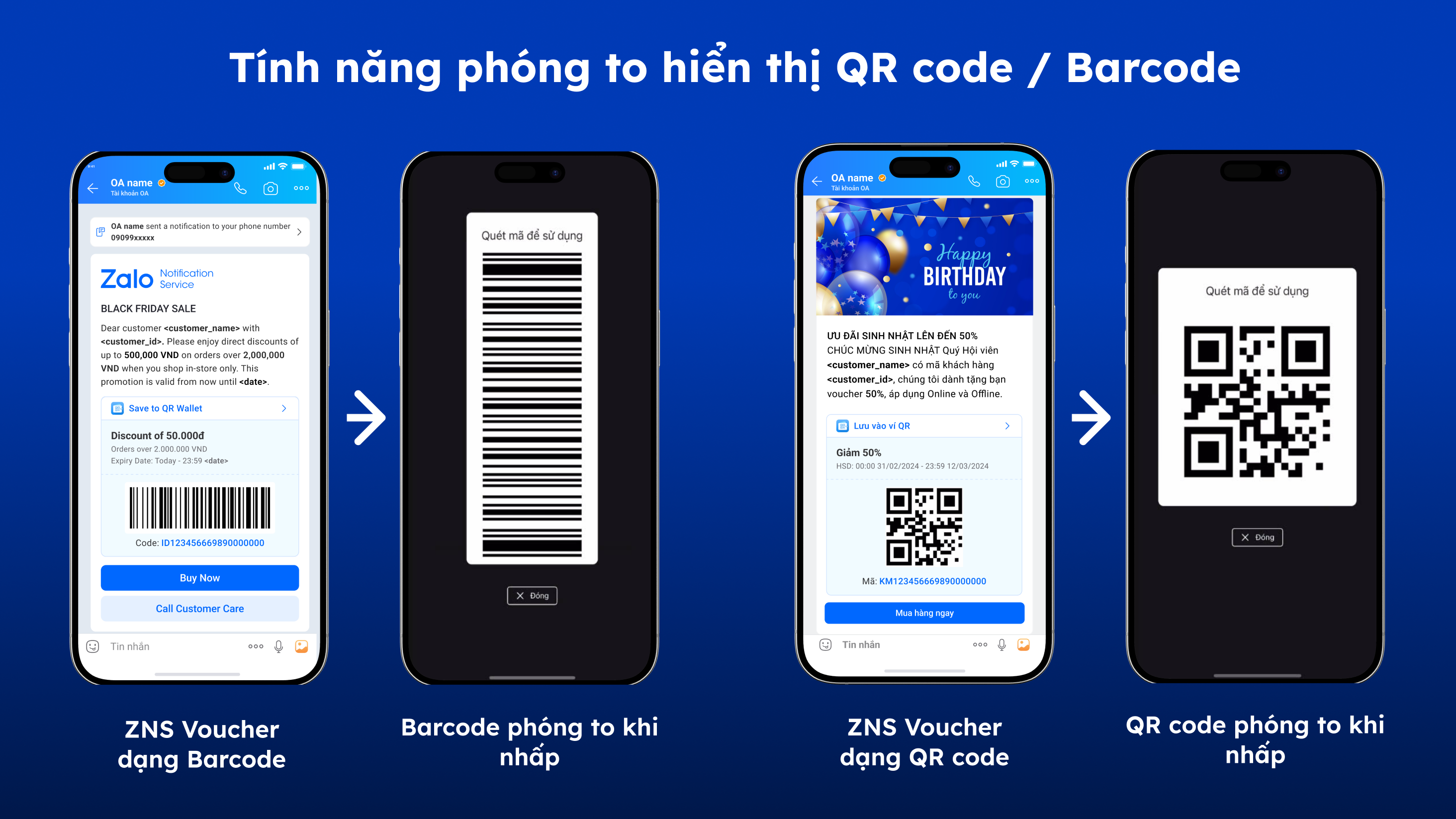 qr code barcode zalo zns voucher